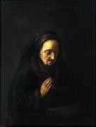 Gerrit Dou Old woman in prayer Spain oil painting artist